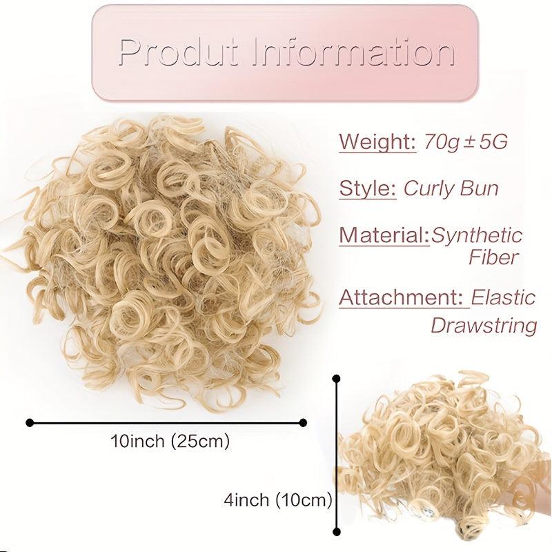 Blonde Afro Puff Hair Bun Chignon Short Drawstring Ponytail