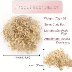 Blonde Afro Puff Hair Bun Chignon Short Drawstring Ponytail