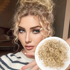 Blonde Afro Puff Hair Bun Chignon Short Drawstring Ponytail