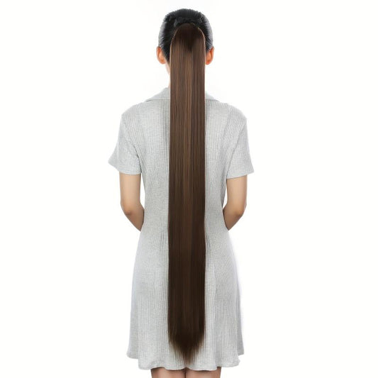 Straight Clip Hairpiece False Hair Ponytail Wig for Women