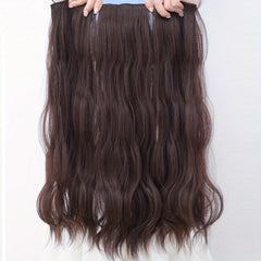 Clip In Hair Extension Synthetic Curly Wavy Brown Hair Extensions