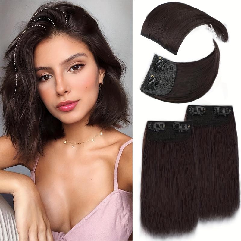Straight Hair Pieces Synthetic Clip In Extensions for Daily Use