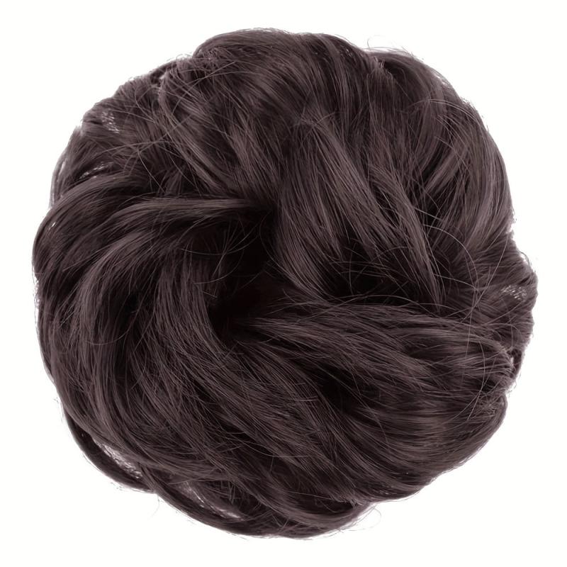Messy Donut Hair Buns Updo Chignon with Elastic Hair Rope