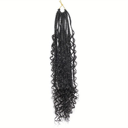 45 72 Cm Crochet Box Braids Extensions Curly Ends 3X Braids Ombre Hair For Women
