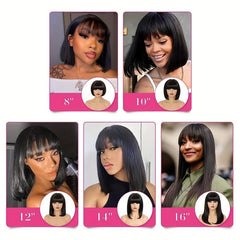 Short Bob Afro Wig with Bangs 12-14in