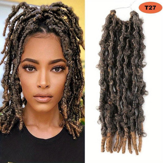 30 48 Cm Butterfly Locs Crochet Hair Bob Curly Wave Distressed Locs