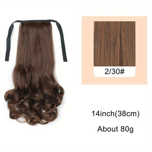 Curly Hair Clip In Extensions Ponytail Natural Looking Wavy