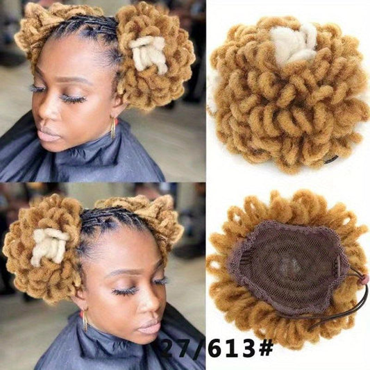 Synthetic DreadLock Afro Puff Hair Bun Chignon Drawstring Ponytail