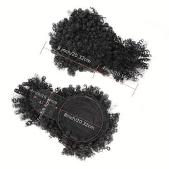 Short Kinky Curly Chignon with Bangs for Women