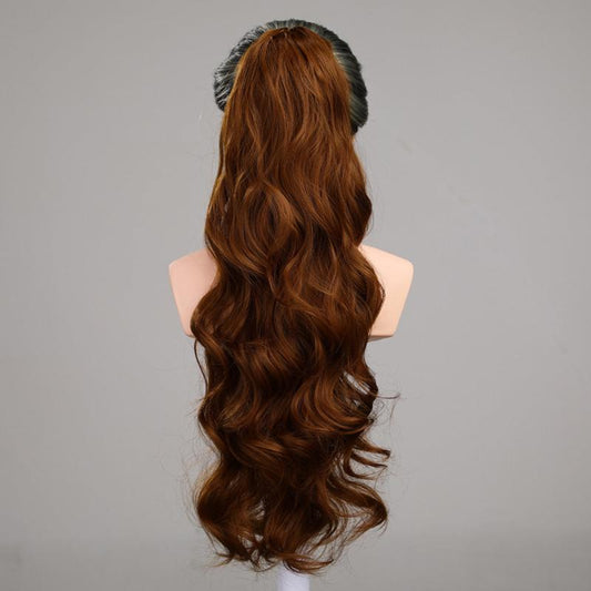 Curly Wavy Drawstring Ponytail Extensions Synthetic Clip In Hair