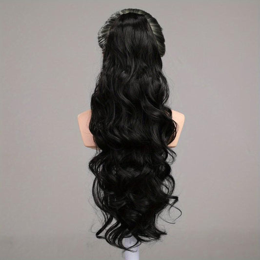 Curly Wavy Drawstring Ponytail Extensions Synthetic Clip In Hair