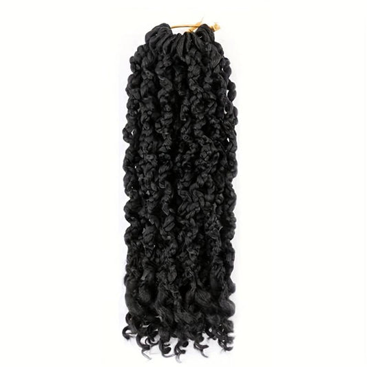Goddess Box Braids Crochet Hair Curly Ends Boho Wig 1B