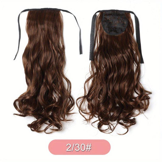 Large Curly Wave Ponytail Extension Synthetic Hair For Women