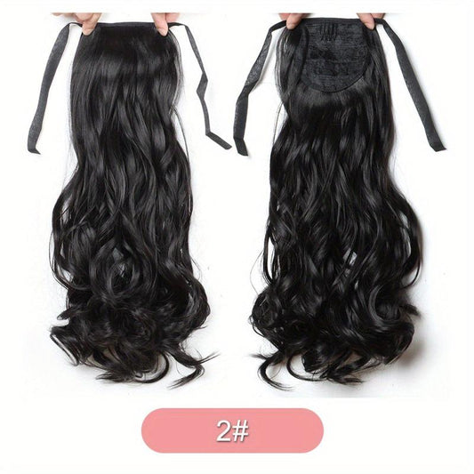Large Curly Wave Ponytail Extension Synthetic Hair For Women