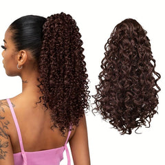 Medium Long Curly Drawstring Ponytail Synthetic Clip In Hair Extensions
