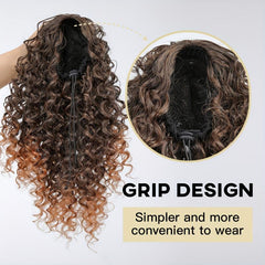 Medium Long Curly Drawstring Ponytail Synthetic Clip In Hair Extensions
