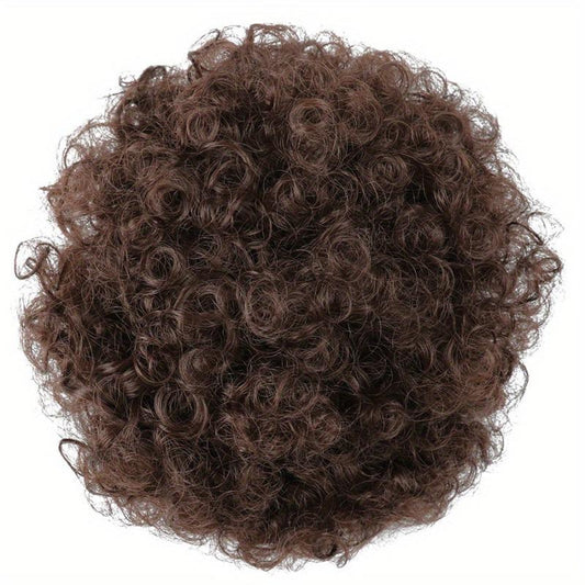 Short Kinky Curly Hair Bun Drawstring Ponytail