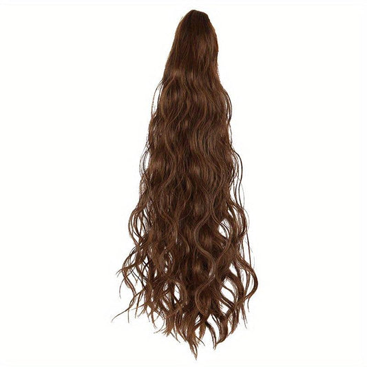 Long Water Wave Claw Clip Ponytail Hair Extensions 50.8cm Synthetic Hairpieces