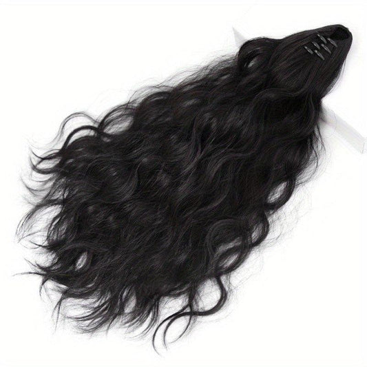 Long Water Wave Claw Clip Ponytail Hair Extensions 50.8cm Synthetic Hairpieces