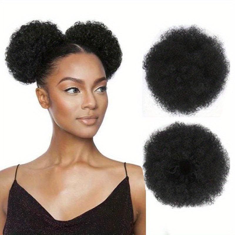 Afro Puff Drawstring Ponytail Kinky Curly Bun Human Hair