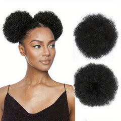 Afro Puff Drawstring Ponytail Kinky Curly Bun Human Hair