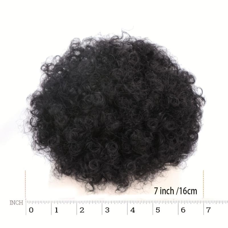 Afro Puff Drawstring Ponytail Kinky Curly Bun Human Hair