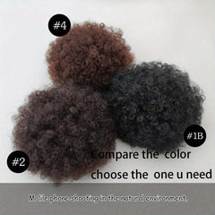 Afro Puff Drawstring Ponytail Kinky Curly Bun Human Hair