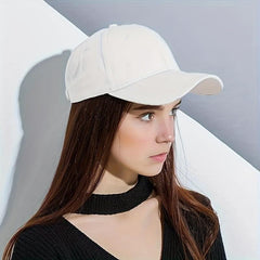 Baseball Cap Adjustable Hat Wigs 66 Cm Straight Synthetic Hair Extension Women
