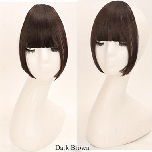 Natural Neat Bangs Clip In Bangs Synthetic Hair Bangs Temples Hairpieces