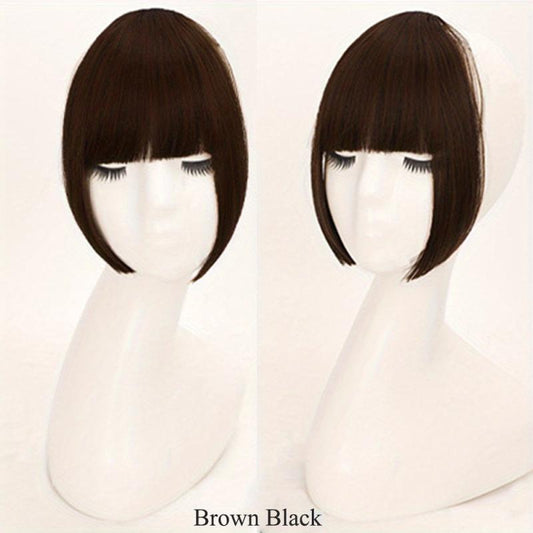 Natural Neat Bangs Clip In Bangs Synthetic Hair Bangs Temples Hairpieces