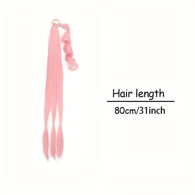 Long Box Braids Ponytail Elastic Hair Rope Extensions