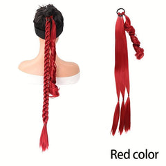 Long Box Braids Ponytail Elastic Hair Rope Extensions