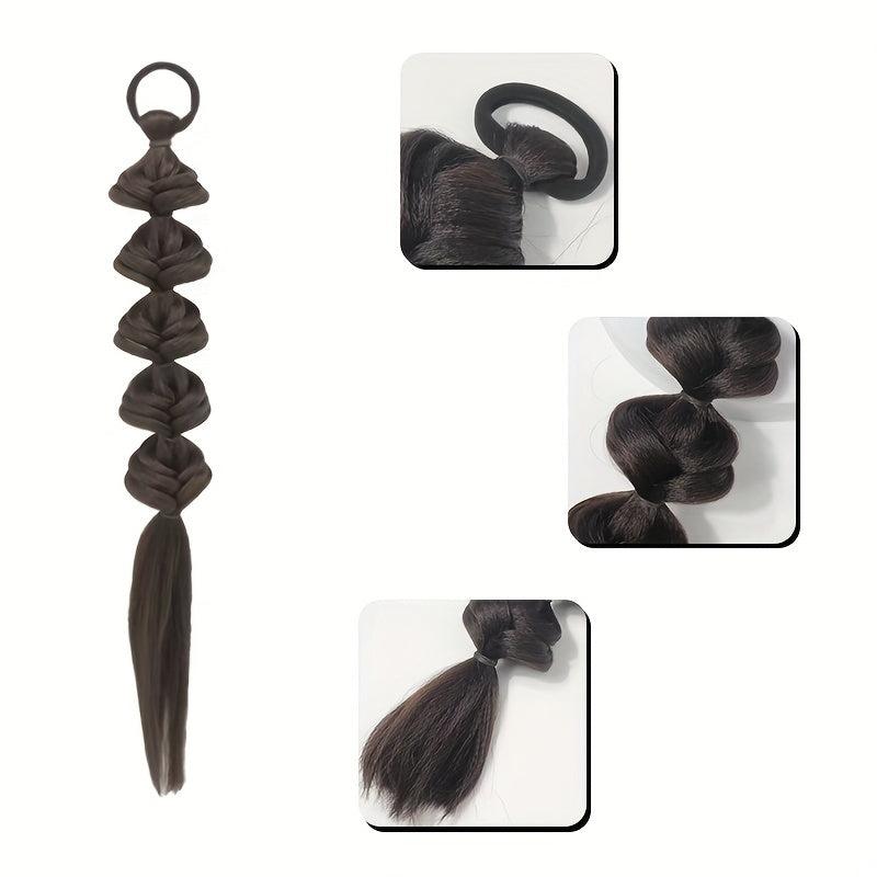 Bubble Ponytail With Elastic Hair Rope Long Ponytail Extensions