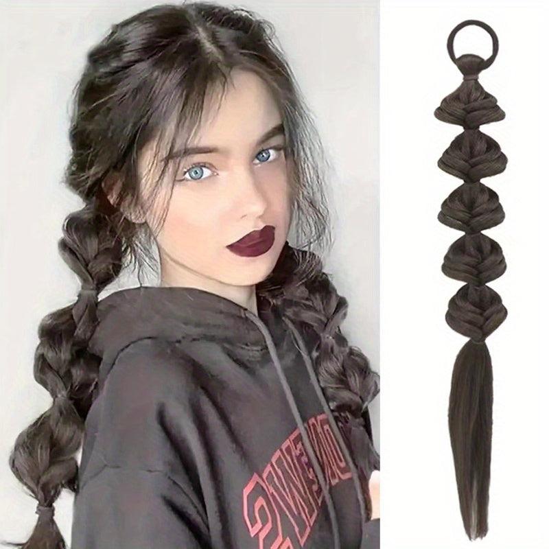 Bubble Ponytail With Elastic Hair Rope Long Ponytail Extensions