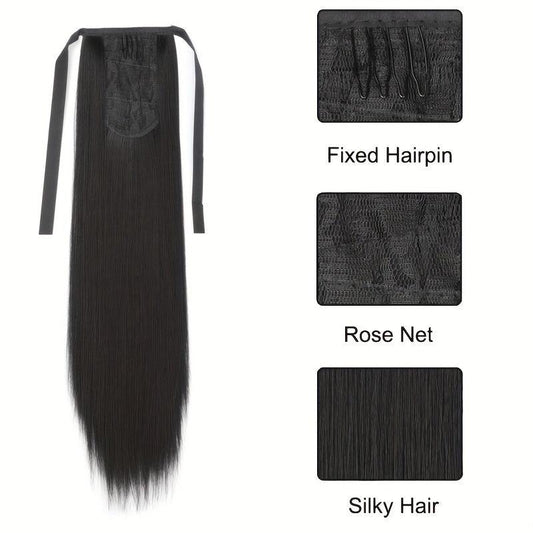 Long Curly Wavy Ponytail Extensions Synthetic Clip In Hair