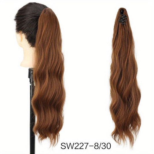 Long Curly Wavy Ponytail Extensions Natural Look