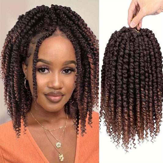 Passion Twist Hair Extensions Pre Twisted Crochet Hair 25.4 Cm Synthetic Fiber