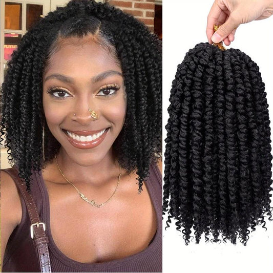 Passion Twist Hair Extensions Pre Twisted Crochet Hair 25.4 Cm Synthetic Fiber