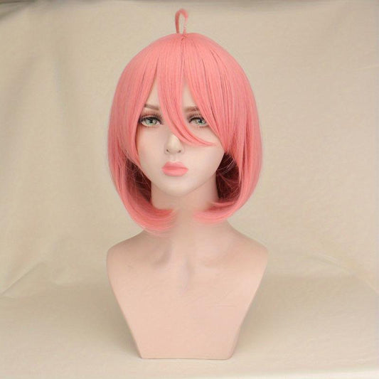 Short Straight Bob Cut Synthetic Wig with Hairbangs for Girl Women
