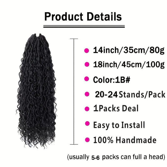 Goddess Locs Crochet Hair Extensions Fauxs Locs Wavy Curly Bohemian Braids