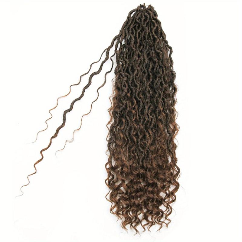 Goddess Locs Crochet Hair Extensions Fauxs Locs Wavy Curly Bohemian Braids