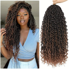 Goddess Locs Crochet Hair Extensions Fauxs Locs Wavy Curly Bohemian Braids