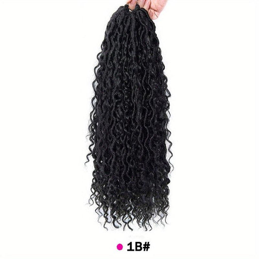 Goddess Locs Crochet Hair Extensions Fauxs Locs Wavy Curly Bohemian Braids