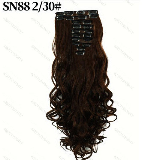 55 88 Cm Long Wavy Hair Extensions Clip In Synthetic Hair Extension