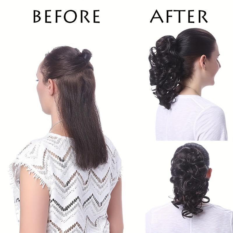 Claw Ponytail Medium Curly Wavy Extensions