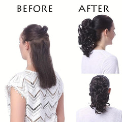 Claw Ponytail Medium Curly Wavy Extensions