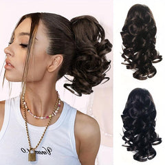Claw Ponytail Medium Curly Wavy Extensions