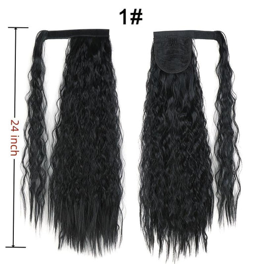 Wavy Corn Wave Ponytail Extension Heat Resistant Clip In Hair Extension