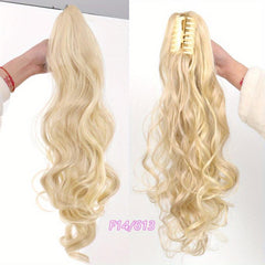 Long Curly Wavy Ponytail Extensions Synthetic Clip In Hair Extensions