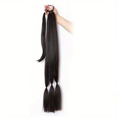 Long Braided Ponytail Extension Straight Wrap Around Ponytail